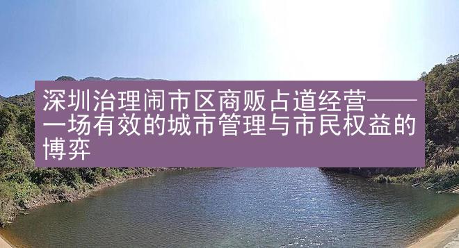 深圳治理闹市区商贩占道经营——一场有效的城市管理与市民权益的博弈